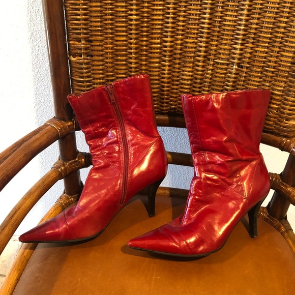 Red Leather Boots - Picture 3 of 8
